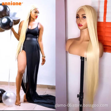 Annione Human Hair Wigs 613 Vietnamese Hair Frontal Transparent HD Lace 13x6 Transparent Front Virgin Cuticle Aligned Hair Wig